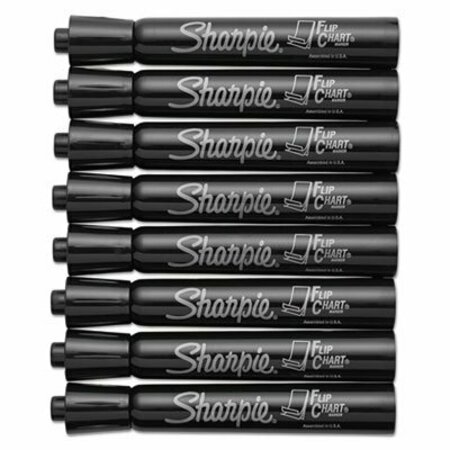 SANFORD Sharpie, FLIP CHARTMARKER, BROAD BULLET TIP, BLACK, 8PK 1760445